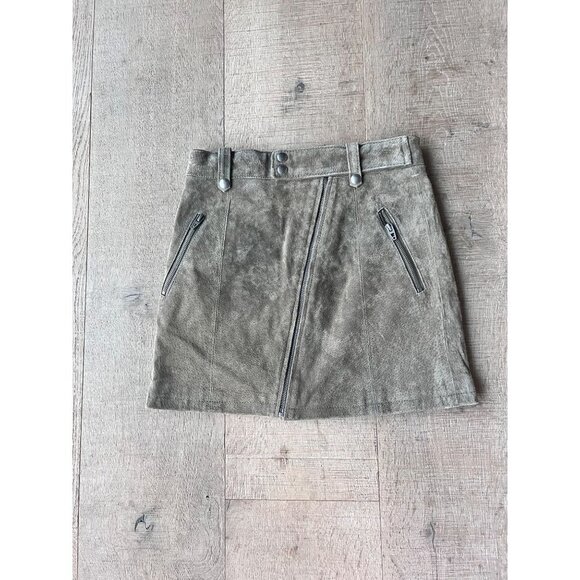 BLANKNYC BARE IT ALL khaki suede SKIRT SIZE 26 - Picture 3 of 8